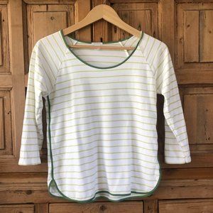 LAKE Green and White Striped Shirt